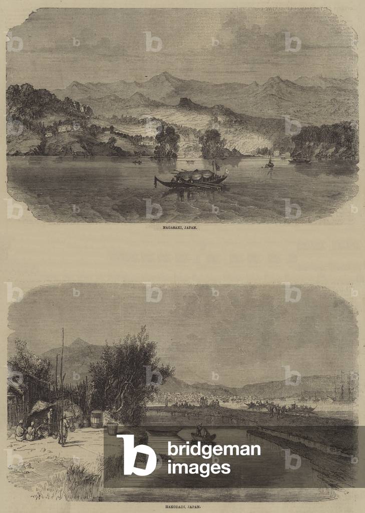 The Japanese Ports, Hakodadi and Nagasaki (engraving)