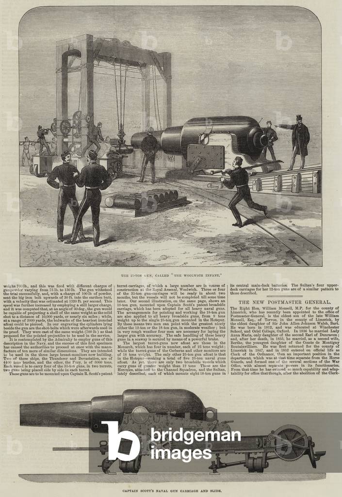The New Great Gun and Naval Gun Carriage (engraving)