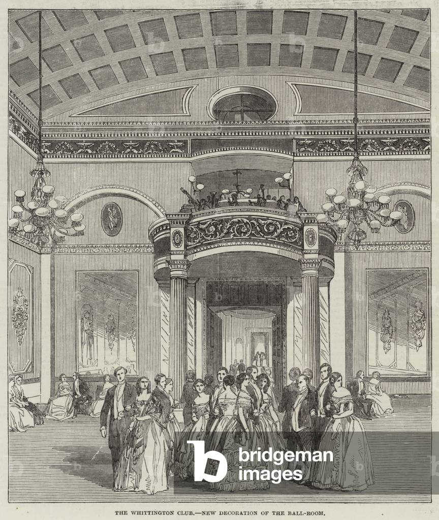 The Whittington Club, new Decoration of the Ball-Room (engraving)