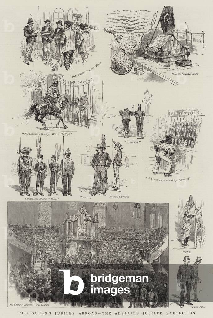 The Queen's Jubilee Abroad, the Adelaide Jubilee Exhibition (engraving)