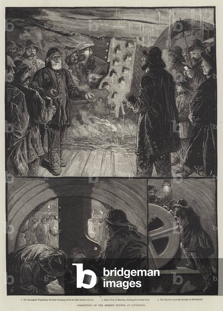 Completion of the Mersey Tunnel at Liverpool (engraving)