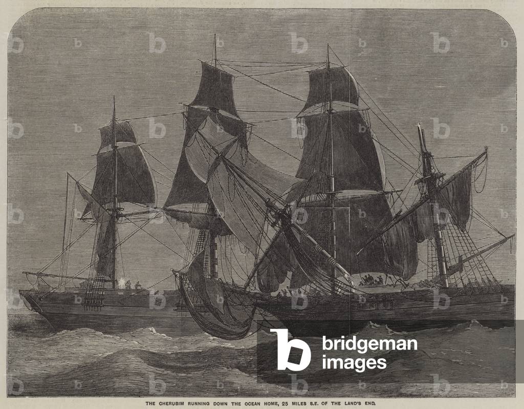 The Cherubim running down the Ocean Home, 25 Miles South East of the Land's End (engraving)