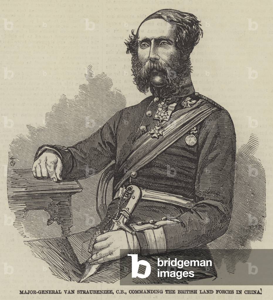 Major-General Van Straubenzee, CB, Commanding the British Land Forces in China (engraving)