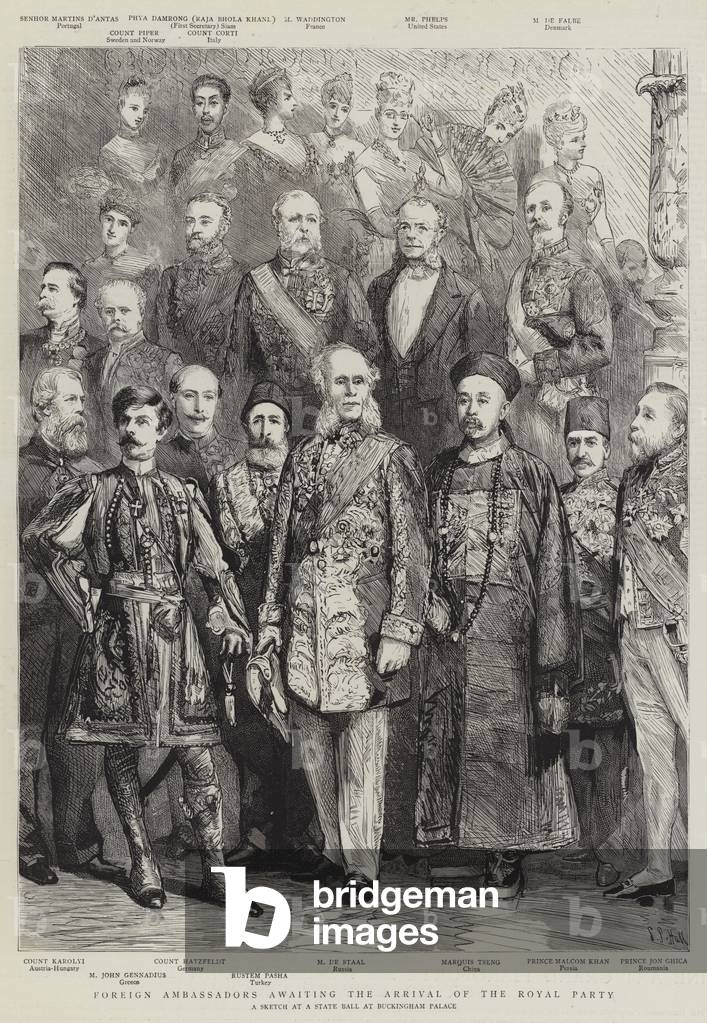 Foreign Ambassadors awaiting the Arrival of the Royal Party (engraving)