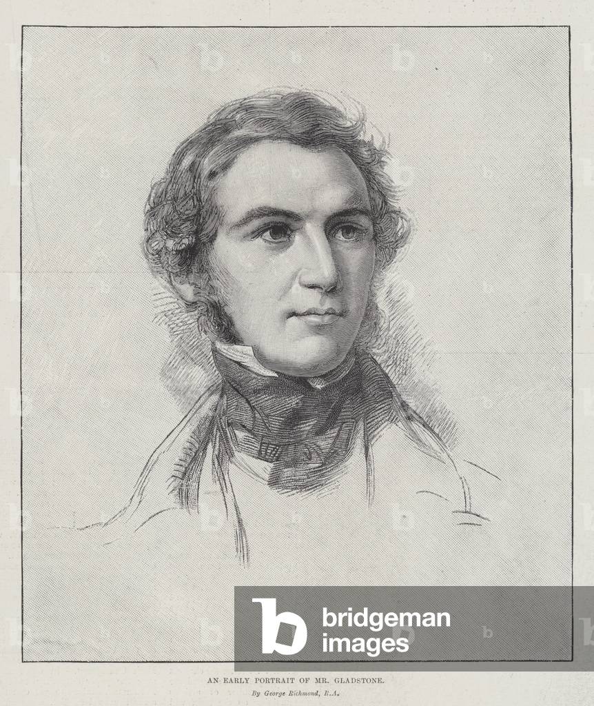 An Early Portrait of Mr Gladstone (engraving)