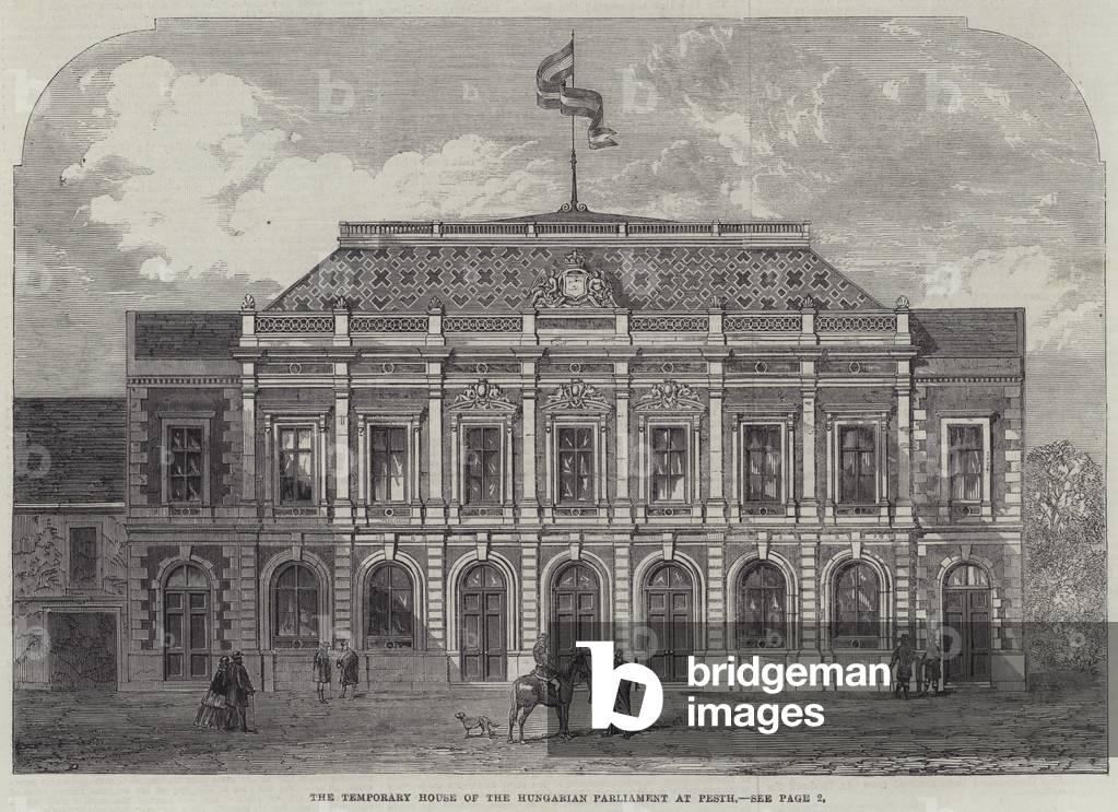 The Temporary House of the Hungarian Parliament at Pesth (engraving)