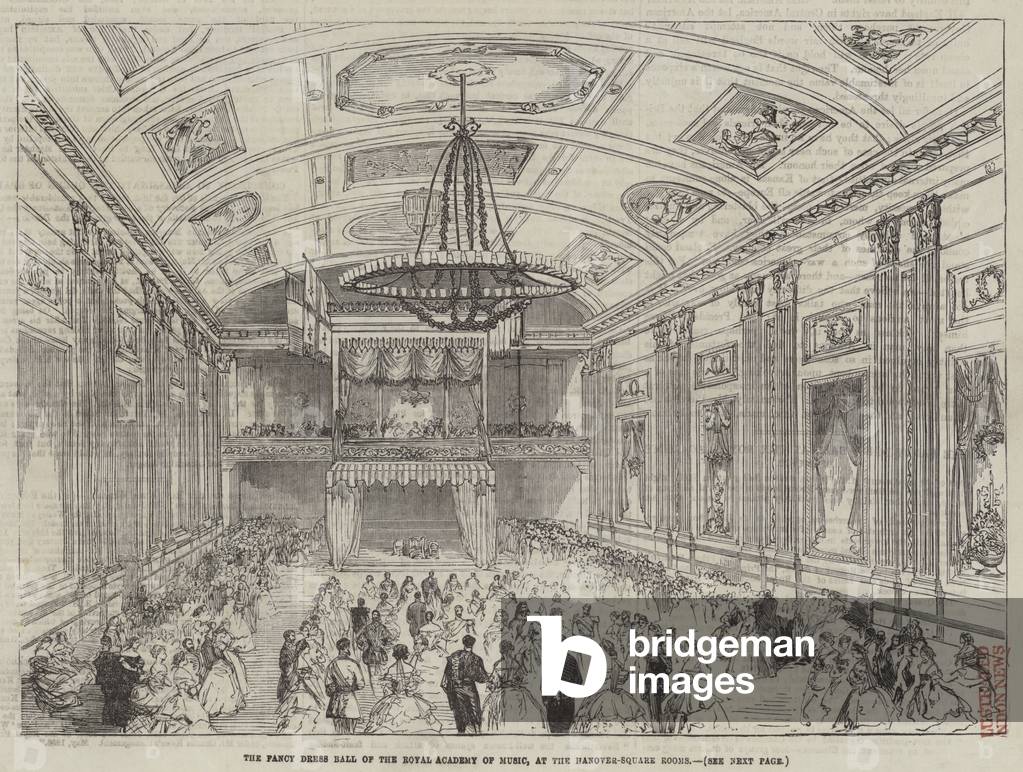 The Fancy Dress Ball of the Royal Academy of Music, at the Hanover-Square Rooms (engraving)