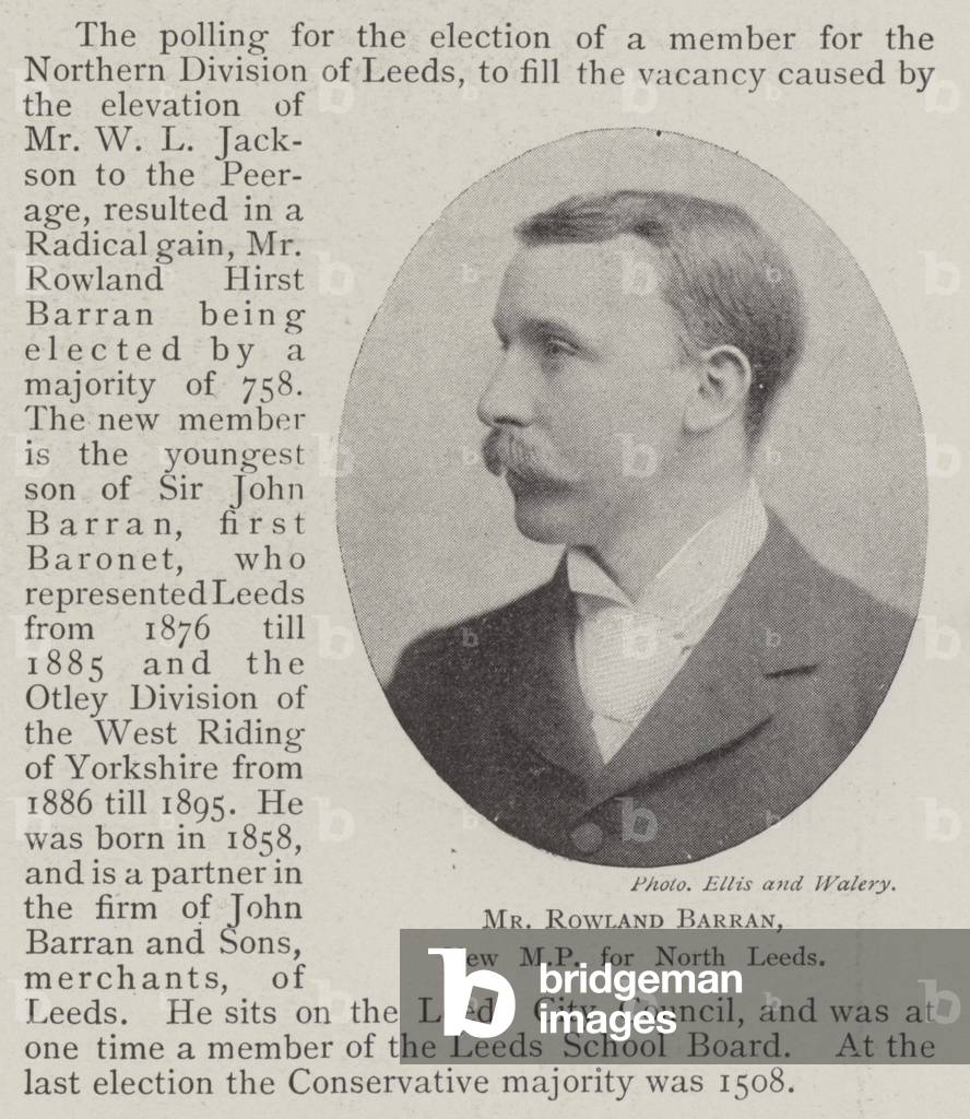 Mr Rowland Barran, New MP for North Leeds (b/w photo)