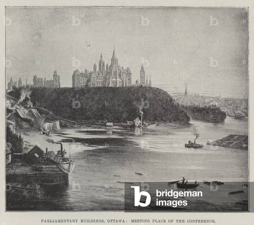 Parliamentary Buildings, Ottawa, Meeting Place of the Conference (litho)