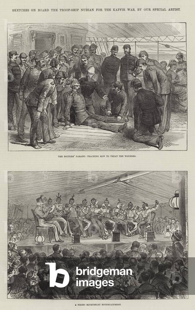 Sketches on Board the Troop-Ship Nubian for the Kaffir War (engraving)