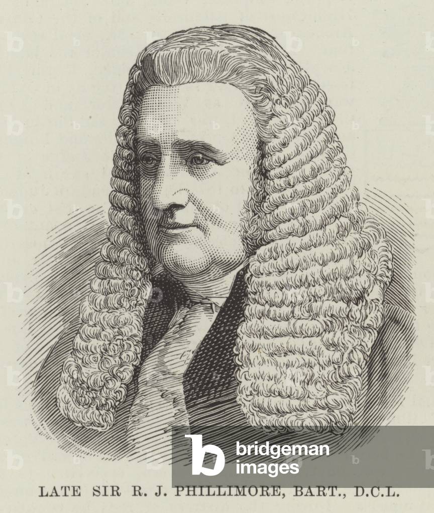 Late Sir R J Phillimore, Baronet, DCL (engraving)