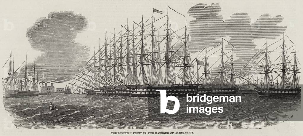 The Egyptian Fleet in the Harbour of Alexandria (engraving)