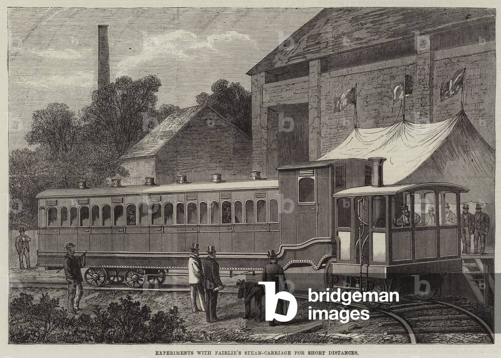 Experiments with Fairlie's Steam-Carriage for Short Distances (engraving)