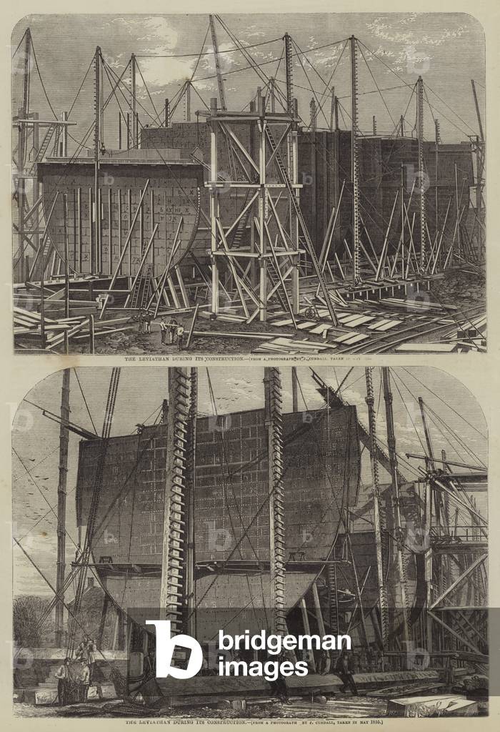 The Leviathan during its Construction (engraving)