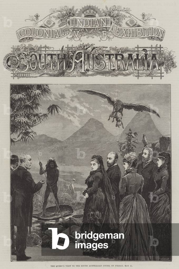 Colonial and Indian Exhibition, South Australia, the Queen's Visit to the South Australian Court, on Friday, 21 May (engraving)