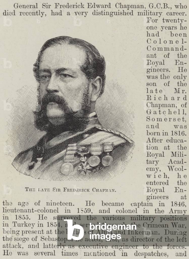 The late Sir Frederick Chapman (engraving)