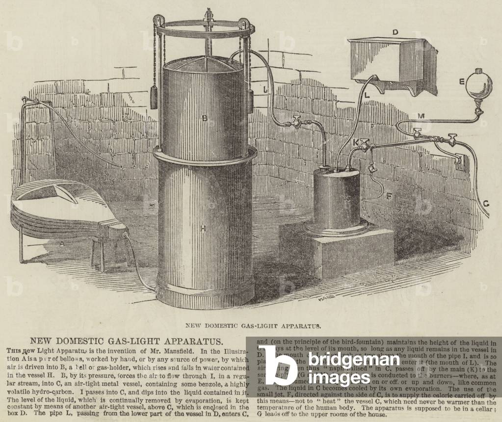 New Domestic Gas-Light Apparatus (engraving)