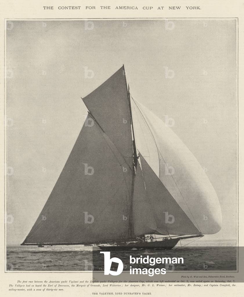 The Contest for the America Cup at New York (b/w photo)