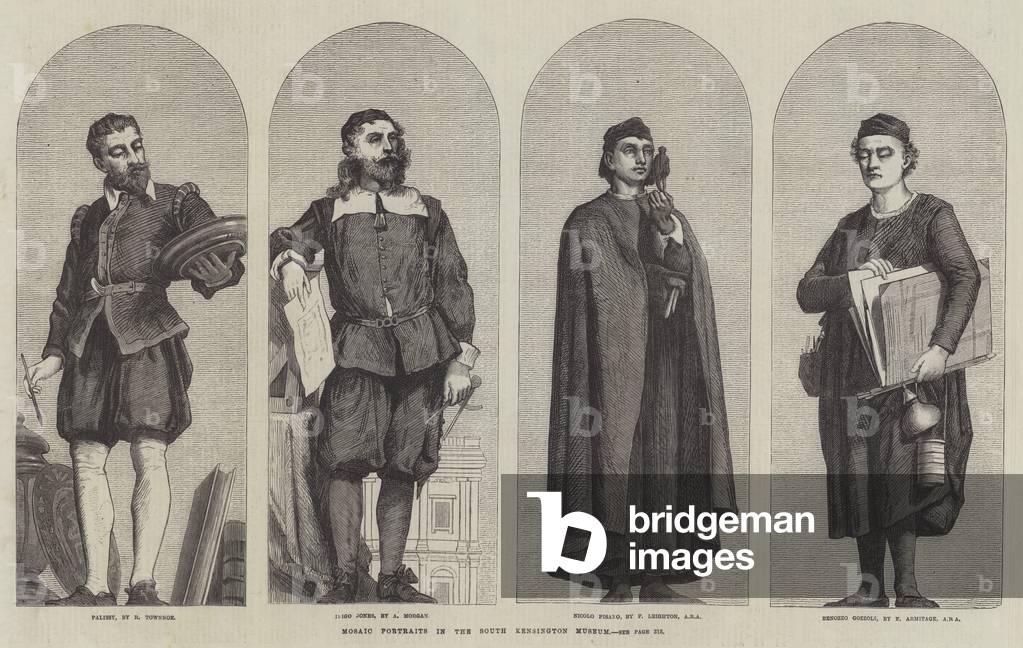Mosaic Portraits in the South Kensington Museum (engraving)