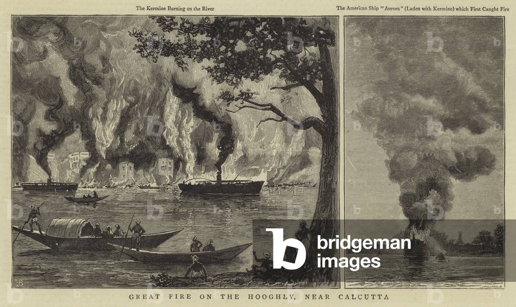 Great Fire on the Hooghly, near Calcutta (engraving)