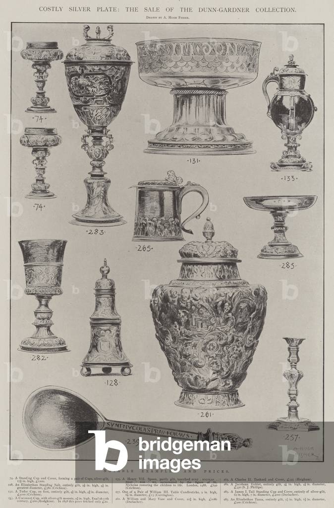 Costly Silver Plate, the Sale of the Dunn-Gardner Collection (engraving)