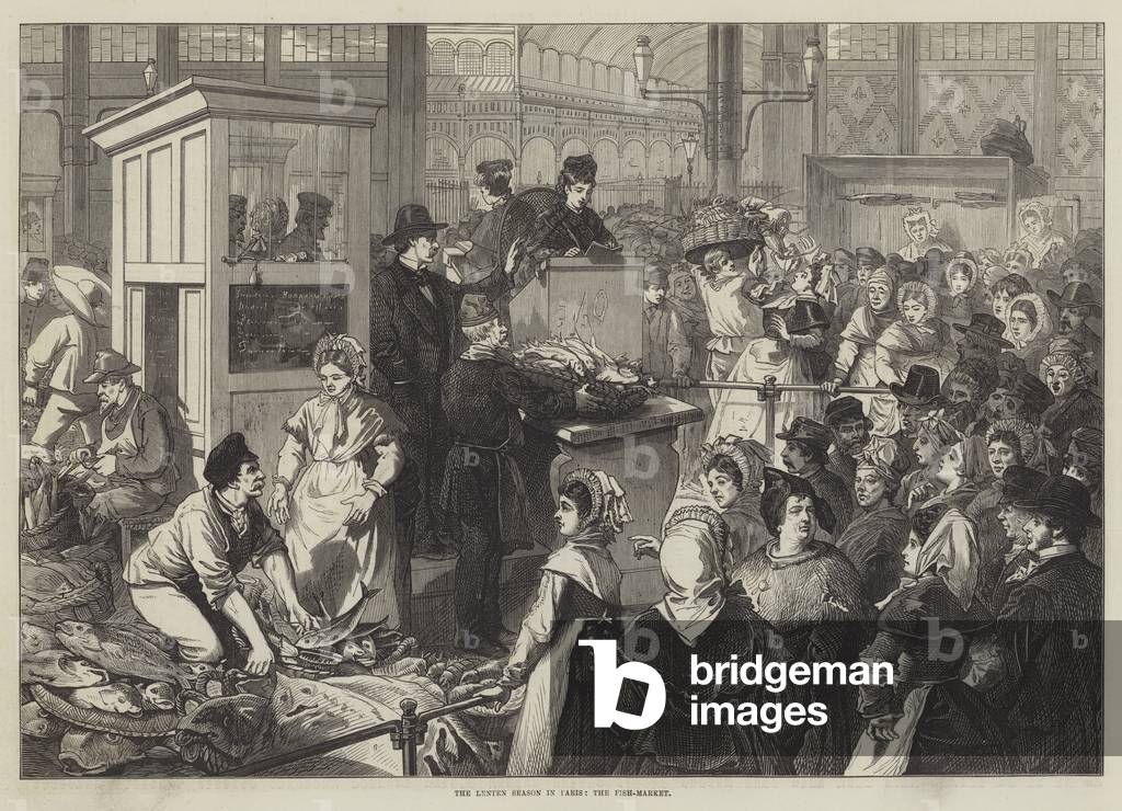 The Lenten Season in Paris, the Fish-Market (engraving)