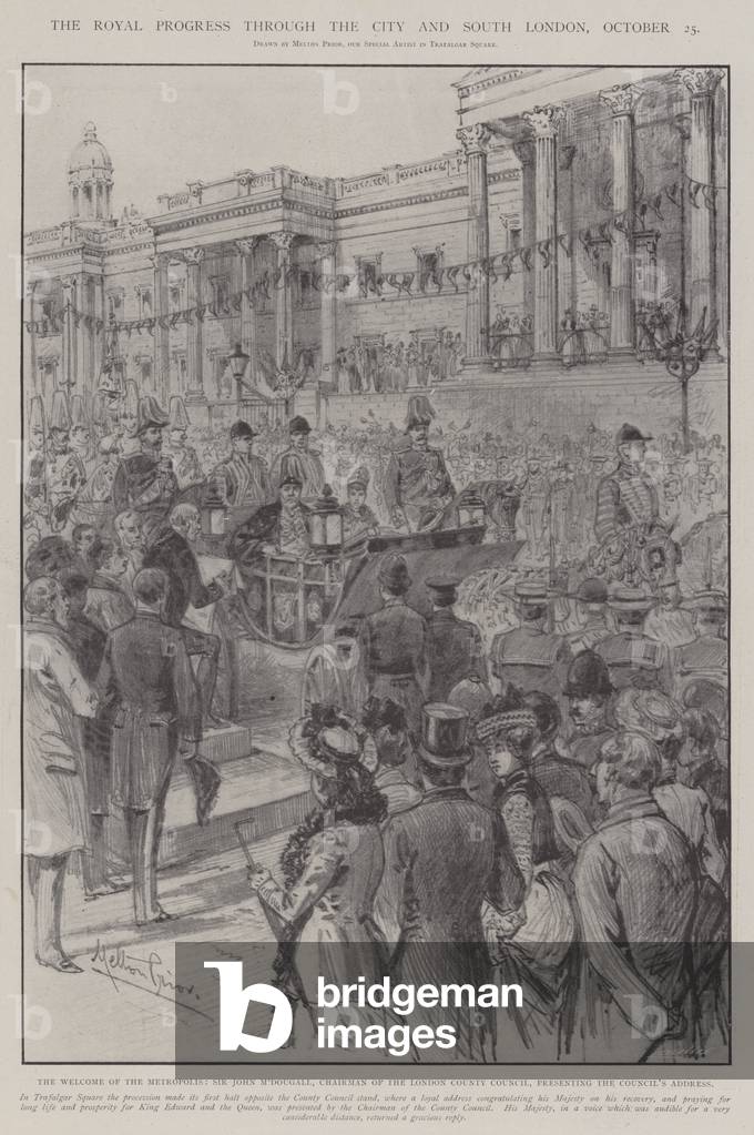 The Royal Progress through the City and South London, 25 October (litho)
