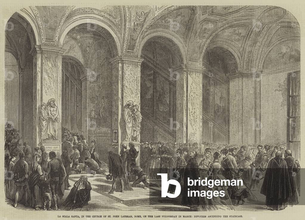 La Scala Santa, in the Church of St John Lateran, Rome, on the Last Wednesday in March  (engraving)