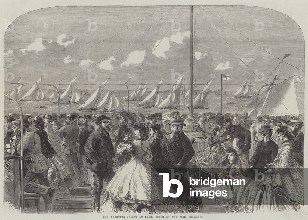 The Yachting Season at Ryde, Scene on the Pier (engraving)