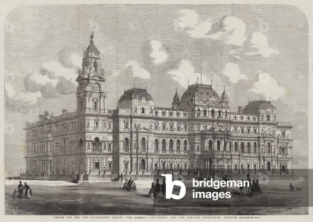 Design for the New Government Offices, the Foreign Department (Coe and Hofland, Architects) (engraving)