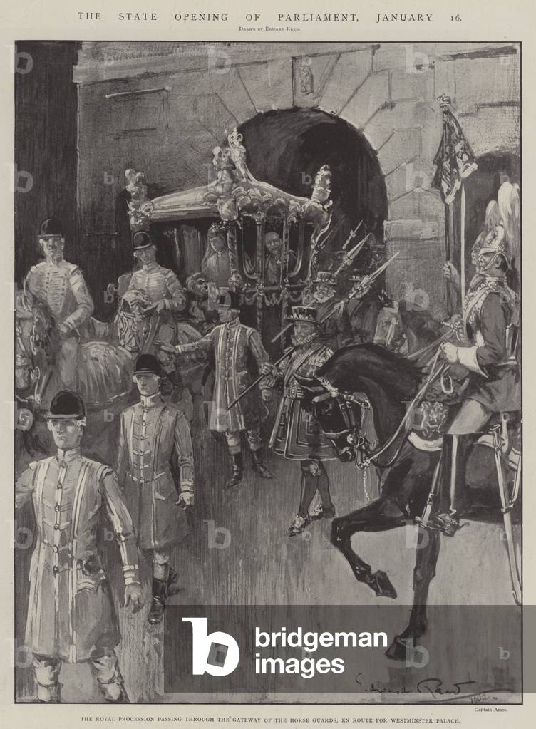 The State Opening of Parliament, 16 January (litho)