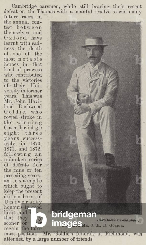 The late Mr J H D Goldie (engraving)
