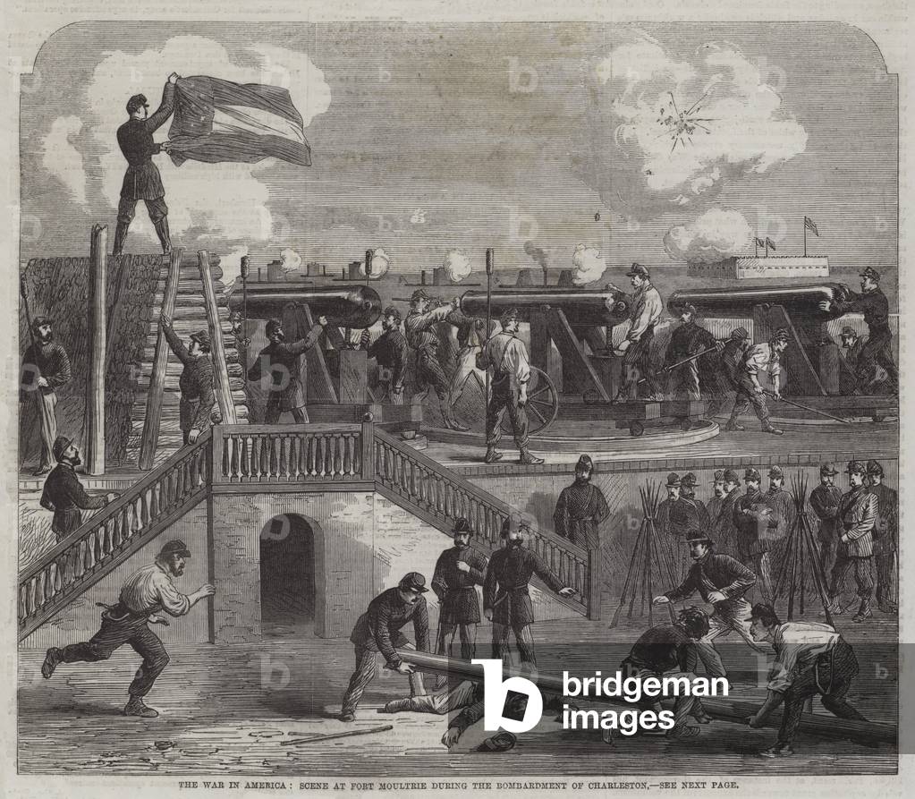 The War in America, Scene at Fort Moultrie during the Bombardment of Charleston (engraving)