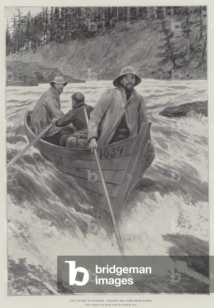 From Euston to Klondike, shooting the White-Horse Rapids (litho)