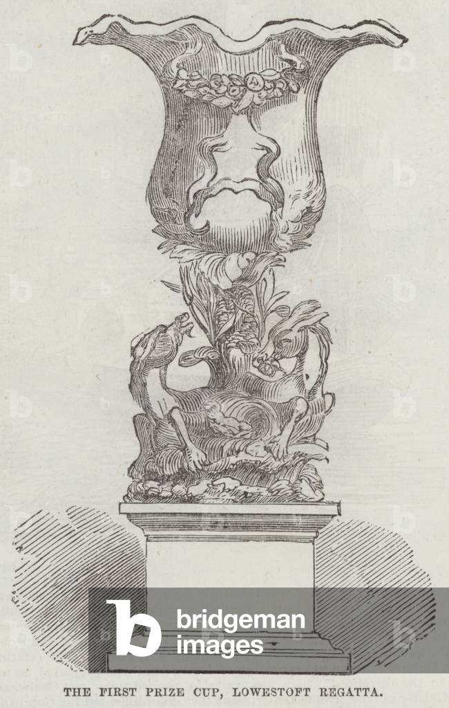 The First Prize Cup, Lowestoft Regatta (engraving)