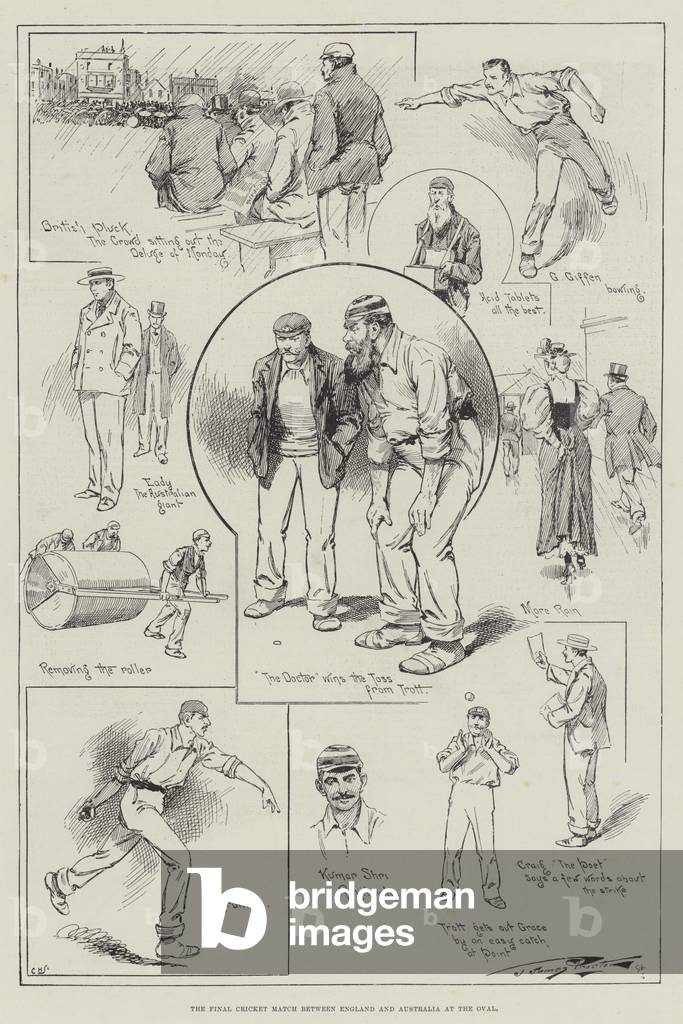 The Final Cricket Match between England and Australia at the Oval (engraving)