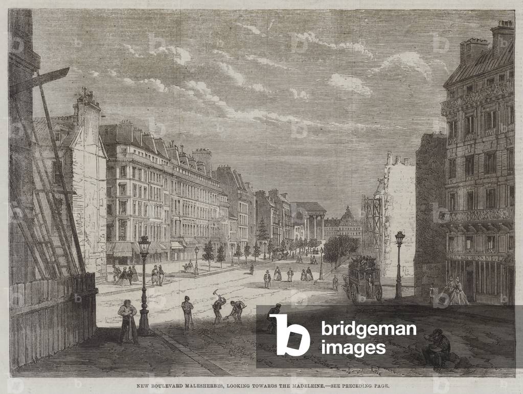 New Boulevard Malesherbes, looking Towards the Madeleine (engraving)