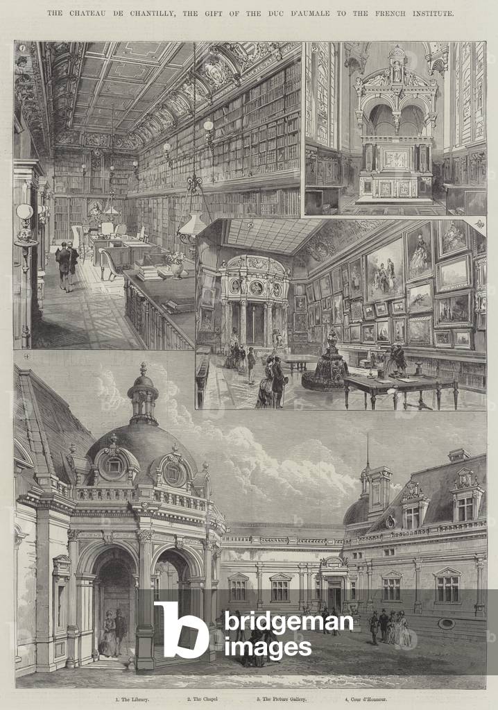 The Chateau de Chantilly, the Gift of the Duc d'Aumale to the French Institute (engraving)