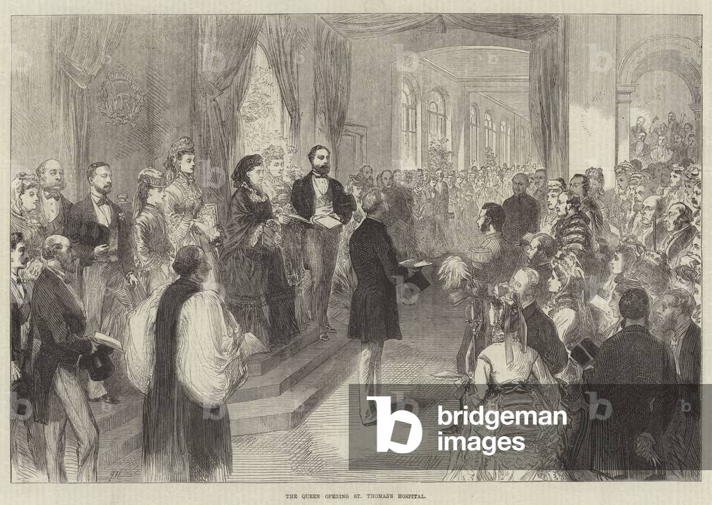 The Queen opening St Thomas's Hospital (engraving)