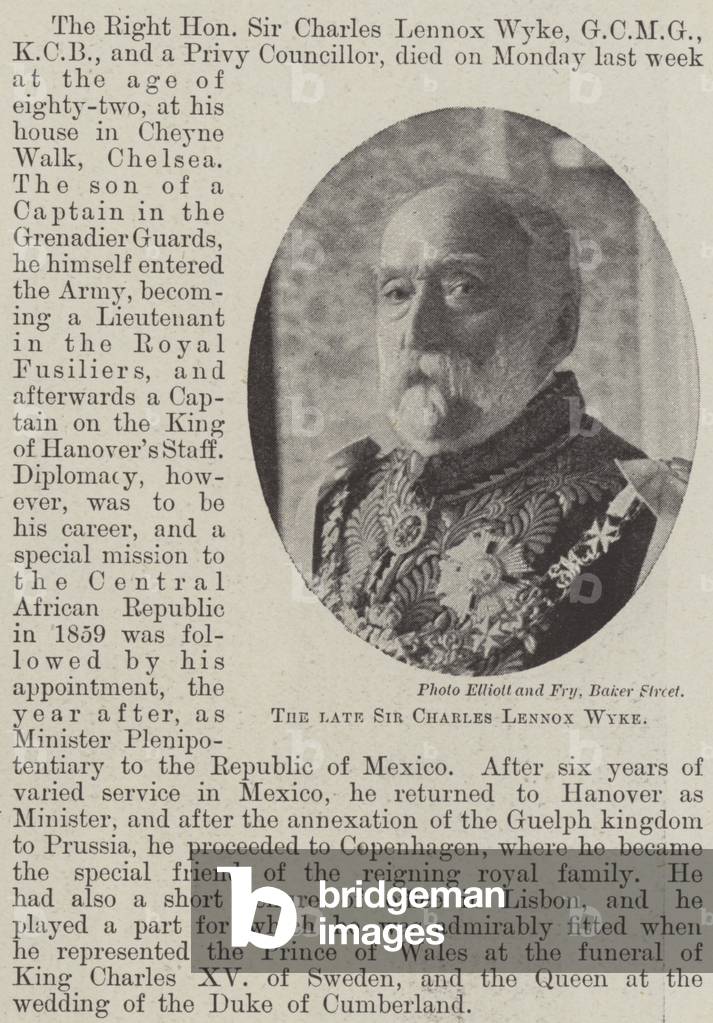 The late Sir Charles Lennox Wyke (b/w photo)