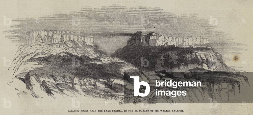 Basaltic Rocks near the Lake Parima, in the El Dorado of Sir Walter Raleigh (engraving)