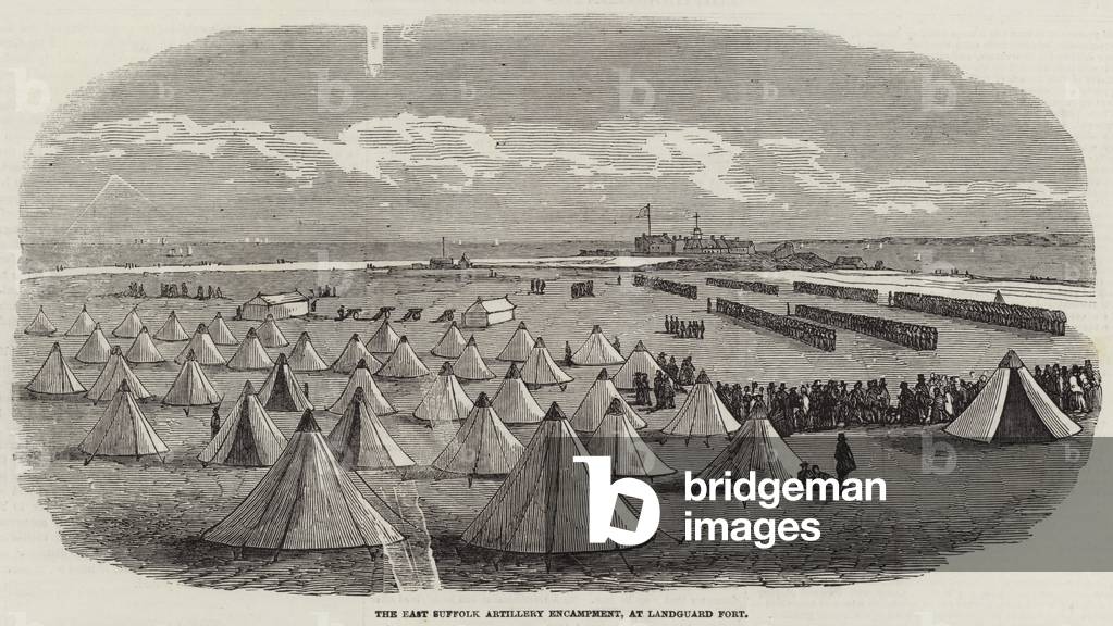 The East Suffolk Artillery Encampment, at Landguard Fort (engraving)