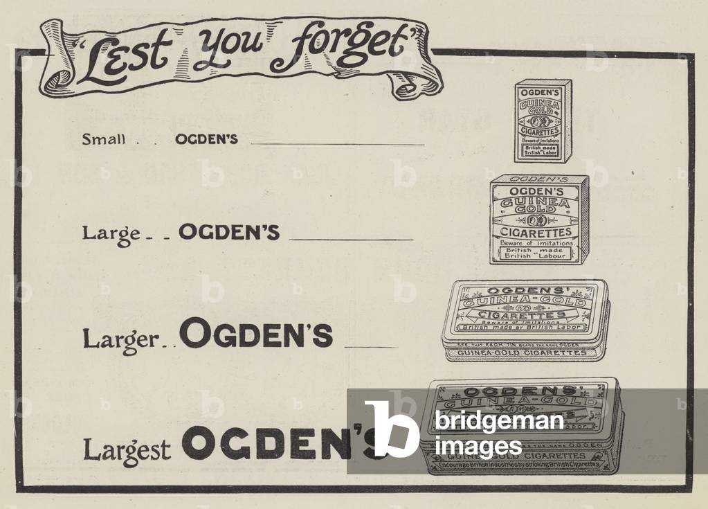 Advertisement, Ogden's Guinea-Gold (engraving)