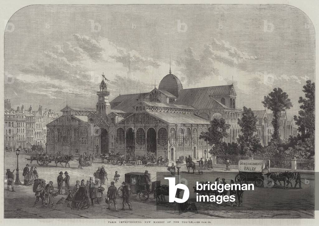 Paris Improvements, New Market of the Temple (engraving)