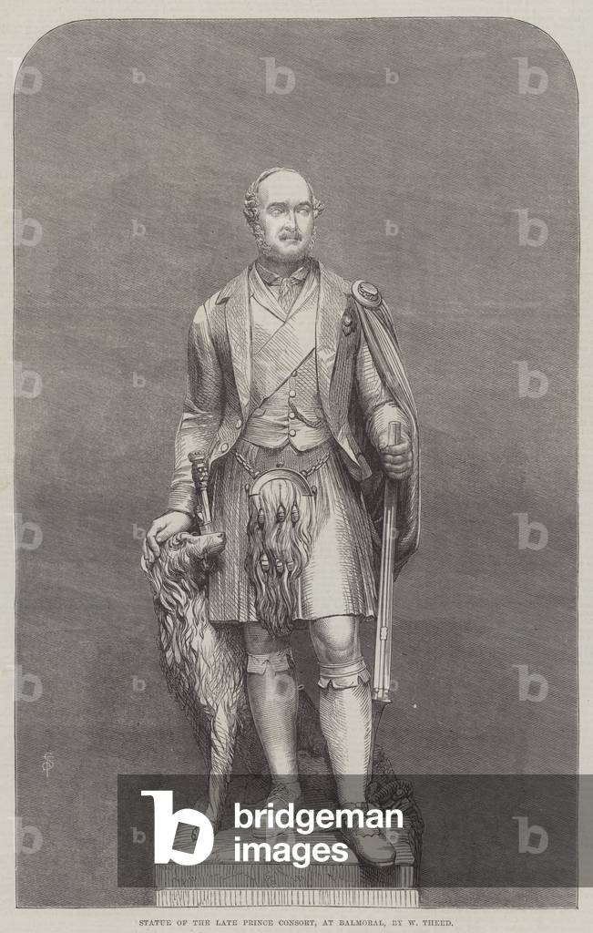 Statue of the late Prince Consort, at Balmoral, by W Theed (engraving)