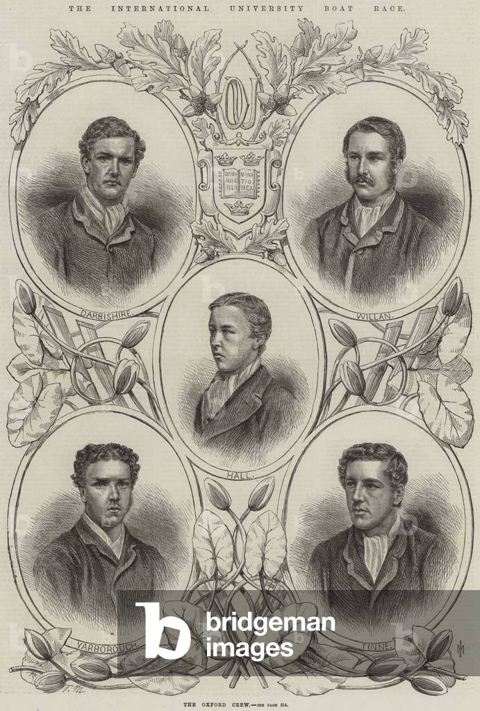 The International University Boat Race, the Oxford Crew (engraving)