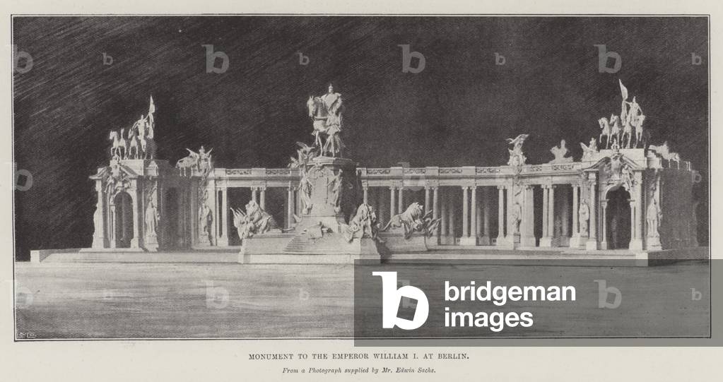 Monument to the Emperor William I at Berlin (litho)