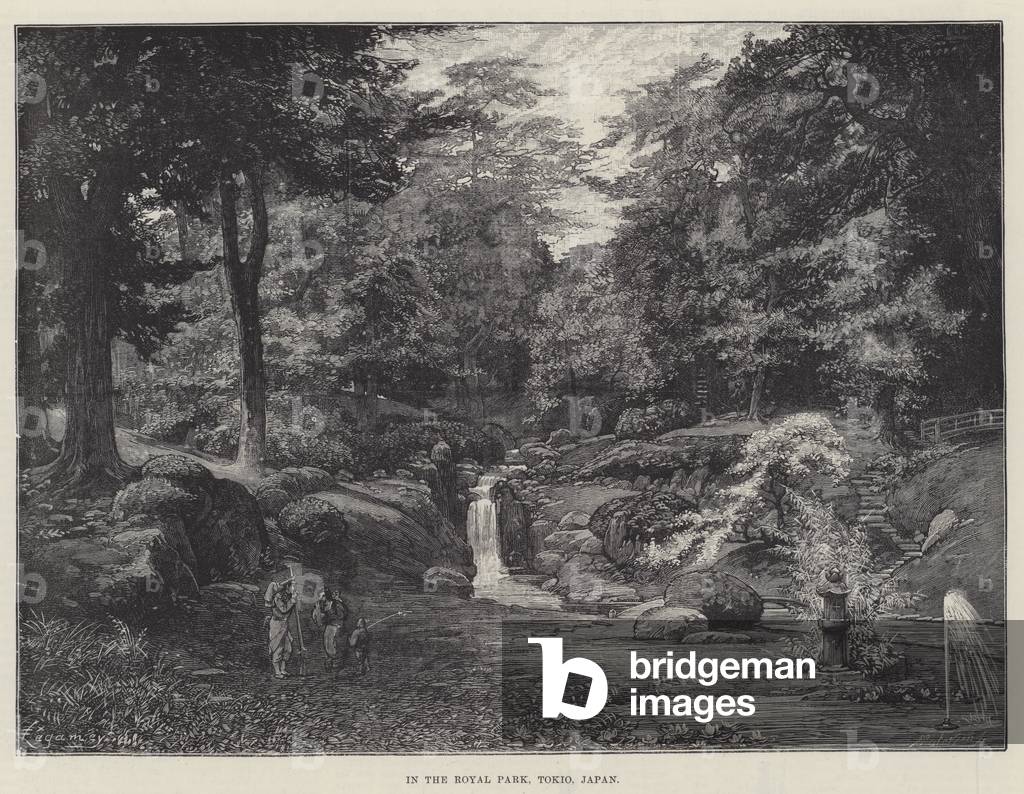 In the Royal Park, Tokio, Japan (engraving)