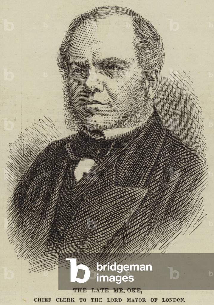The Late Mr Oke, Chief Clerk to the Lord Mayor of London (engraving)