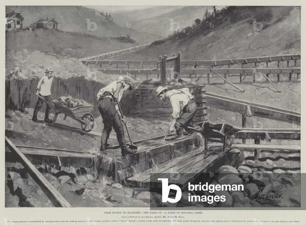 From Euston to Klondike, the Wash-Up, a Scene on Bonanza Creek (litho)